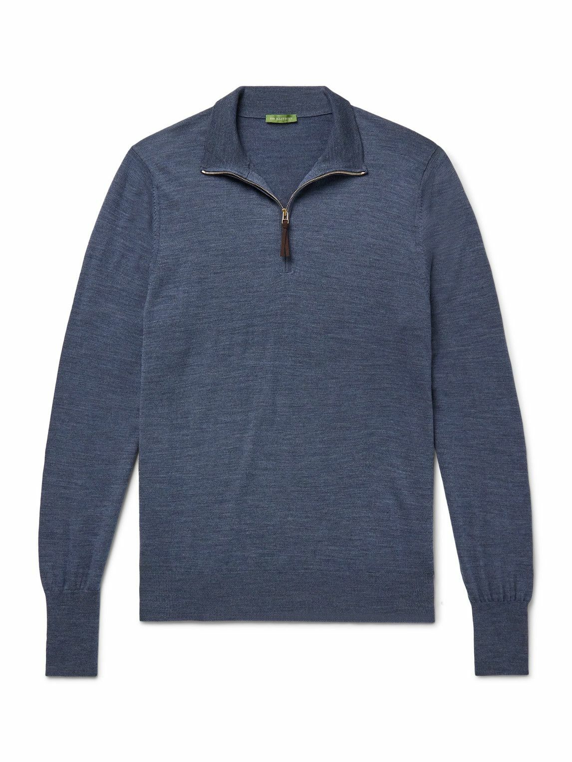 Sid Mashburn - Escorial Wool Half-Zip Sweater - Blue