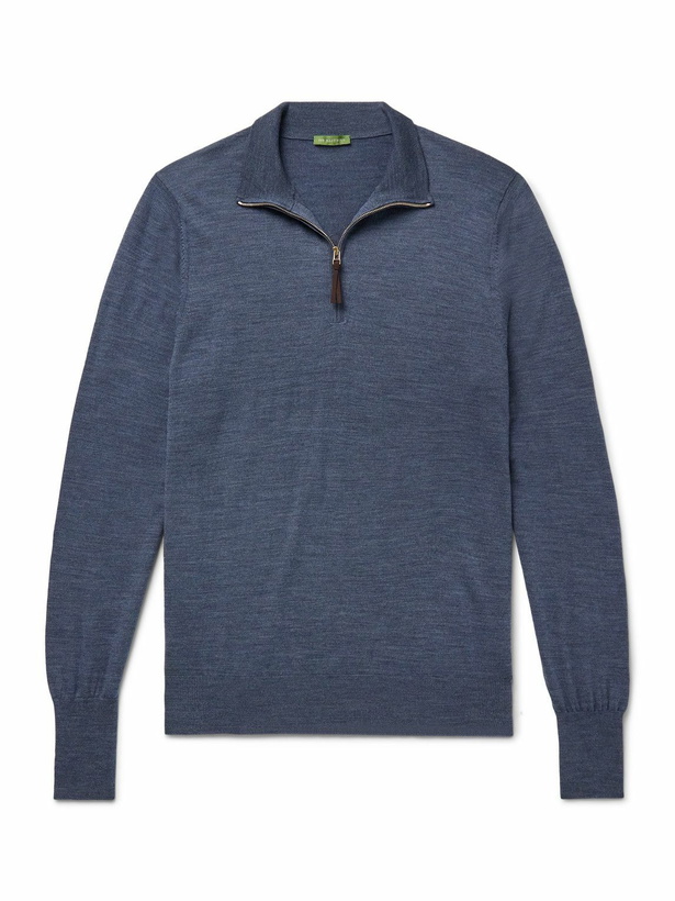 Photo: Sid Mashburn - Escorial Wool Half-Zip Sweater - Blue