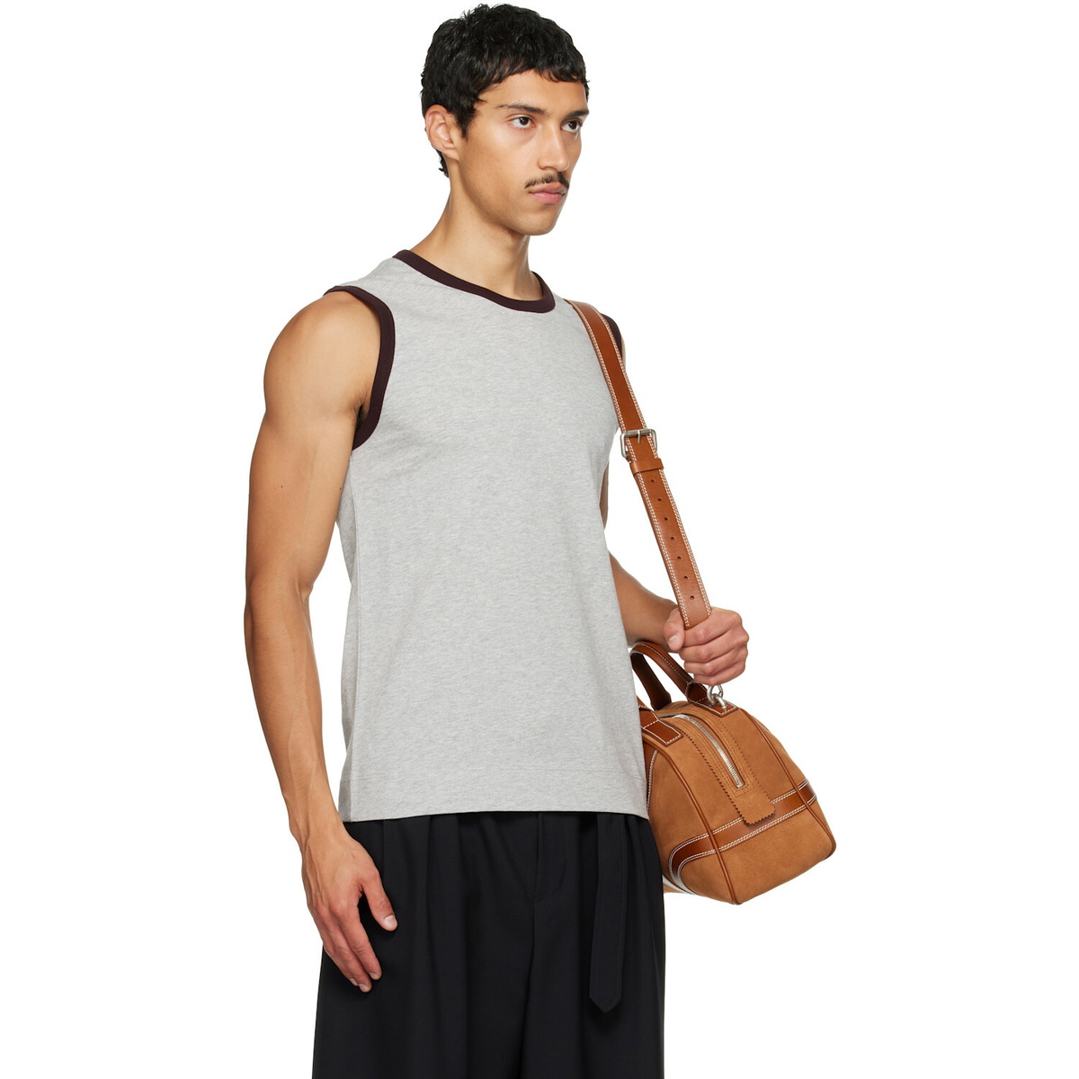 Dries Van Noten Gray Cotton Tank Top