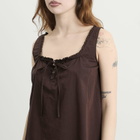Deiji Studios Women's Button Frill Mini Dress in Umber