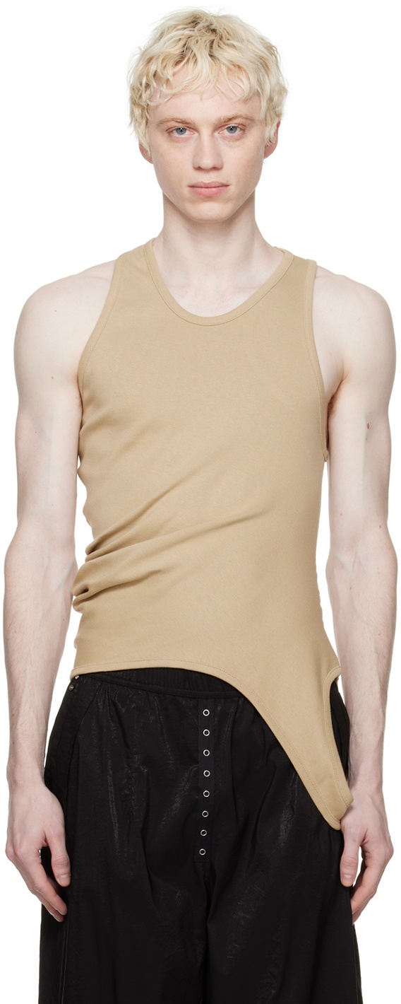 LOW CLASSIC SSENSE Exclusive Beige Hole Point Tank Top