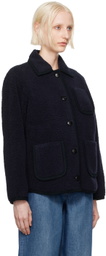 A.P.C. Navy Esther Faux-Shearling Jacket