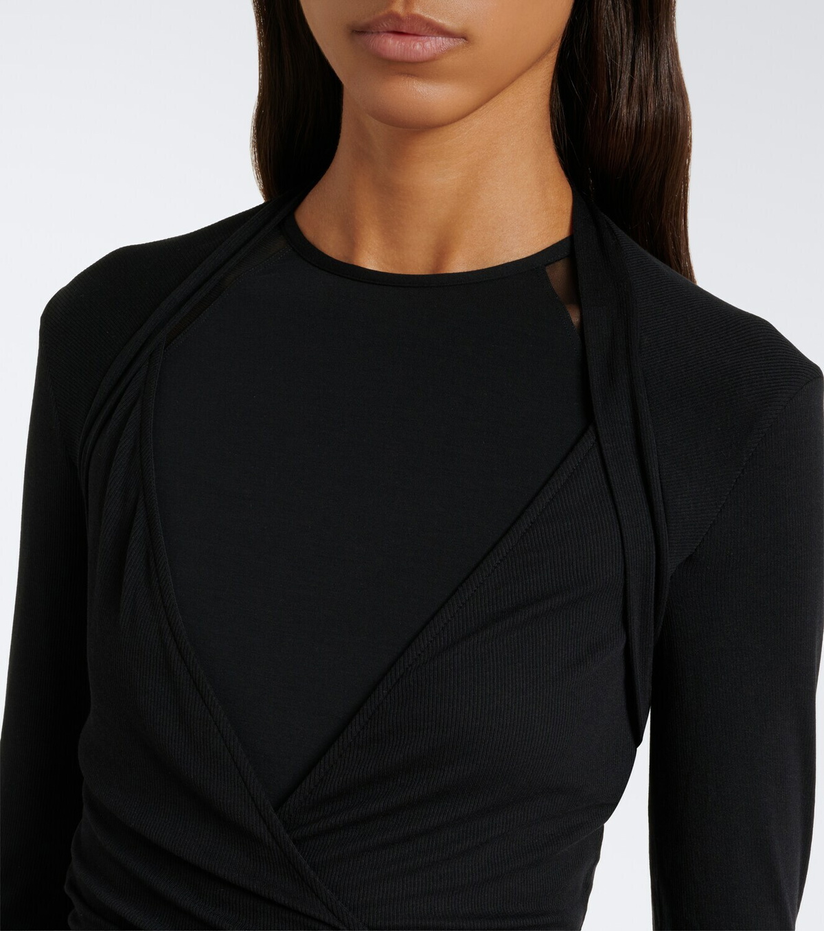 Eres Charlotte ribbed-knit wrap top