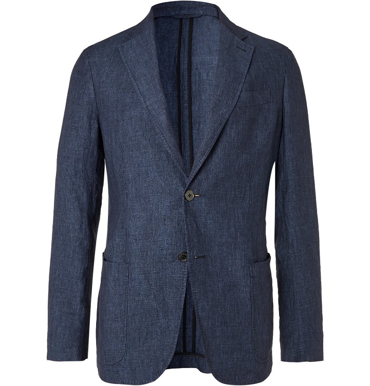 Photo: Ermenegildo Zegna - Unstructured Linen Suit Jacket - Blue