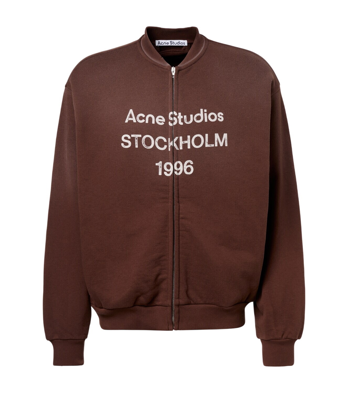 Acne Studios Men's Fin Circle Logo Crew Sweat in Burgundy Acne Studios