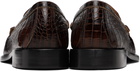 Dries Van Noten Brown Embossed Leather Loafers
