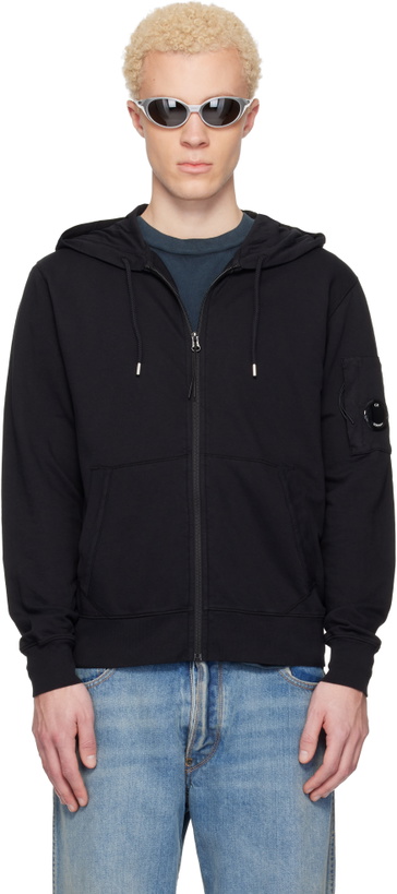 Photo: C.P. Company Black Light Fleece Zip Lens Hoodie
