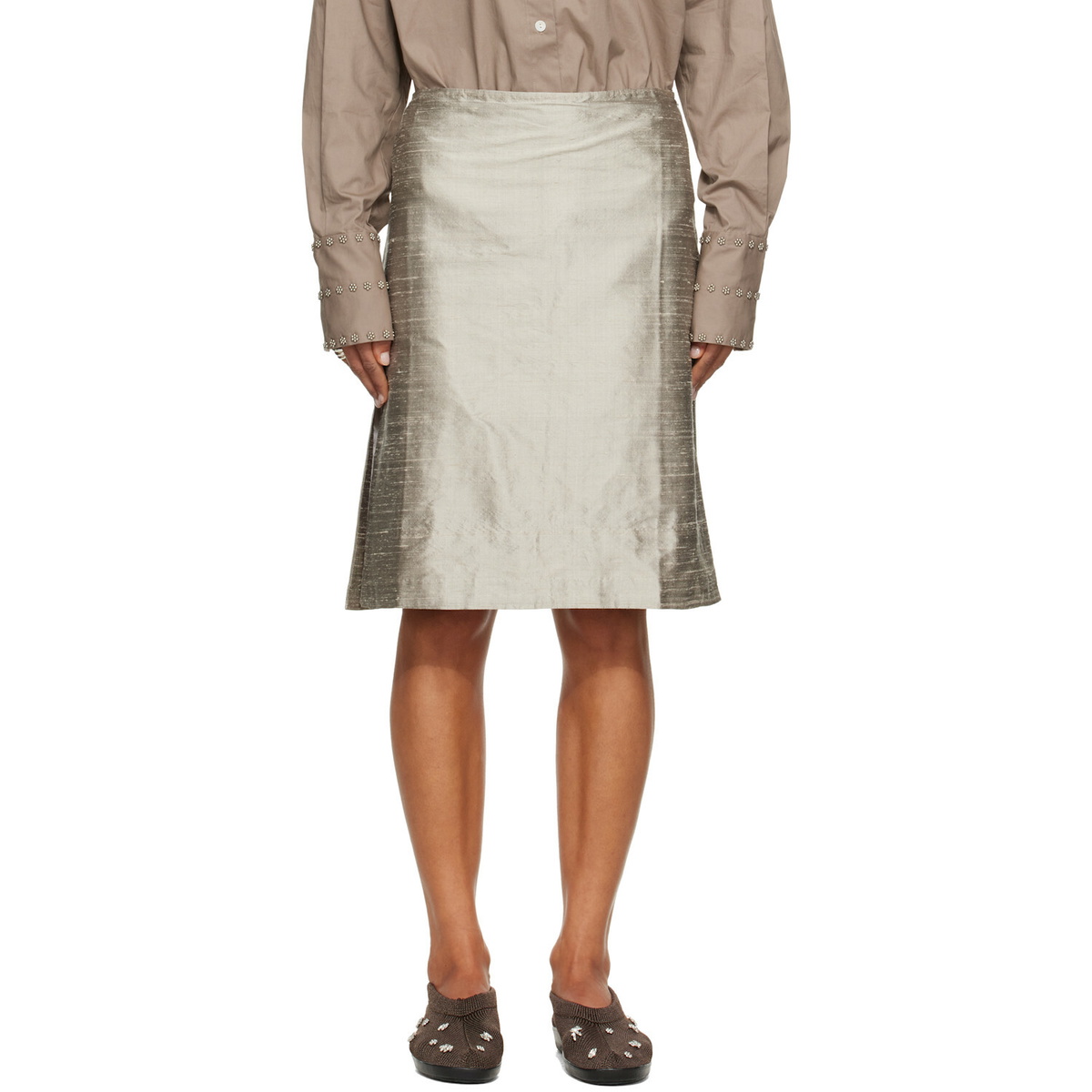 RESCHA SSENSE Exclusive Gray Agaara Long Skirt