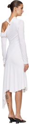 AARON ESH White Jersey Twist Strap Midi Dress