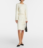 Posse Elspeth belted wool midi skirt