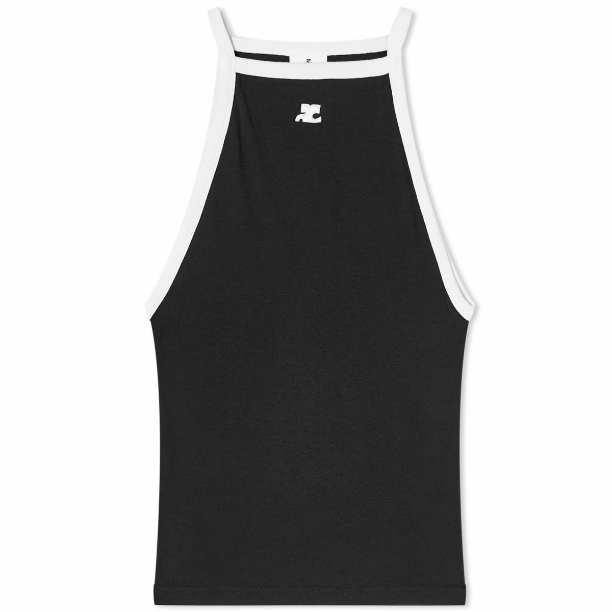 Courreges Women's Courrèges Light Ribs Contrast Tank Top in Black Heritage