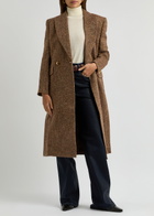 Zimmermann Illustration Hourglass Double-breasted Wool-blend Coat Brown