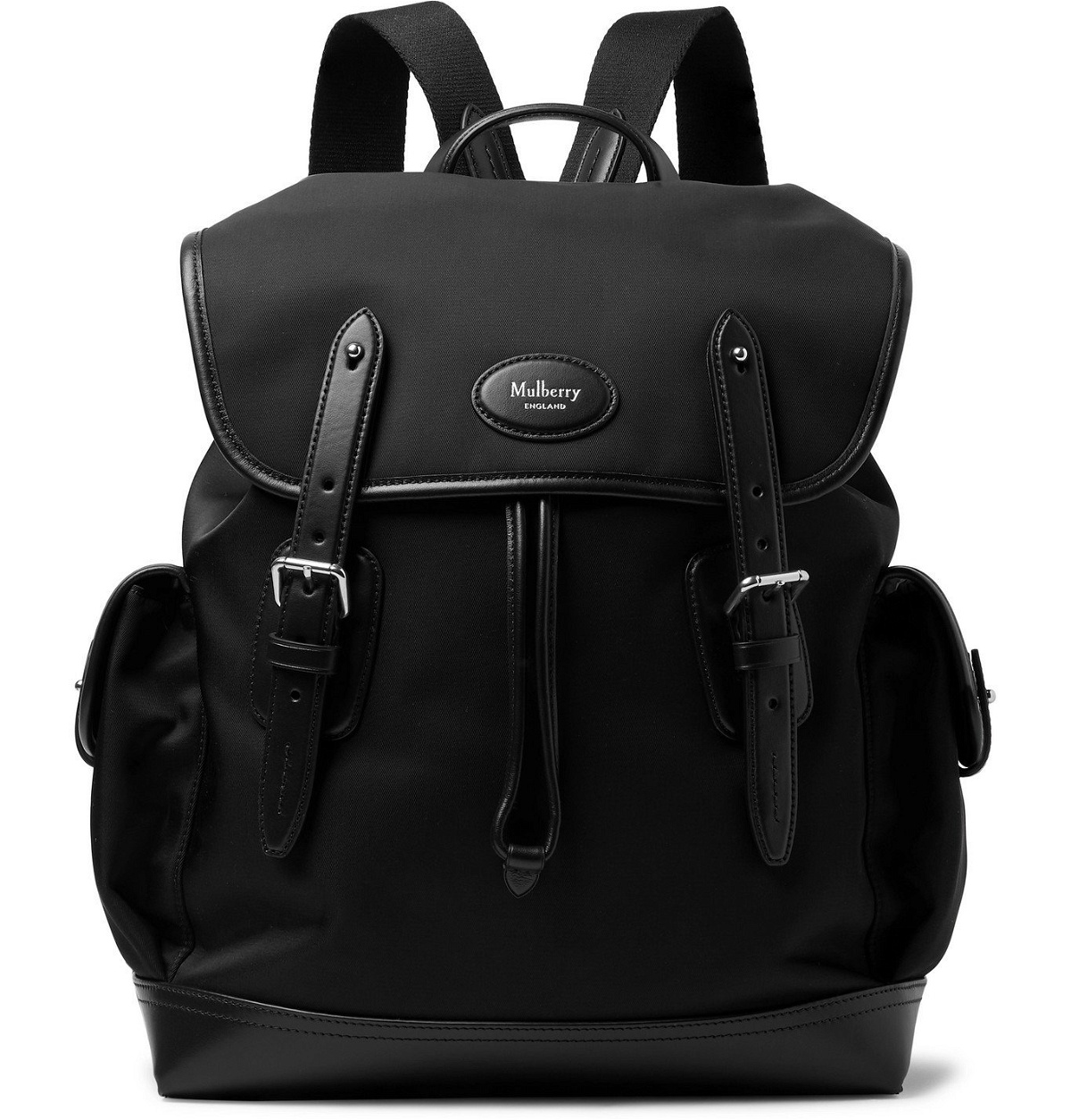 Photo: Mulberry - Heritage Leather-Trimmed Nylon Backpack - Black
