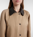 Brunello Cucinelli Leather-trimmed cotton and linen jacket