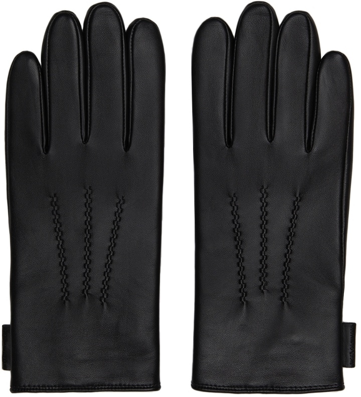 Photo: Tiger of Sweden Black Leather Garven Gloves
