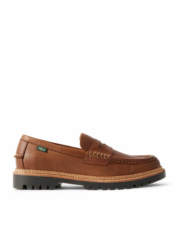 Photo: Polo Ralph Lauren - Jett Oiled-Leather Penny Loafers - Brown