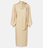 Gucci GG draped striped silk jacquard midi dress
