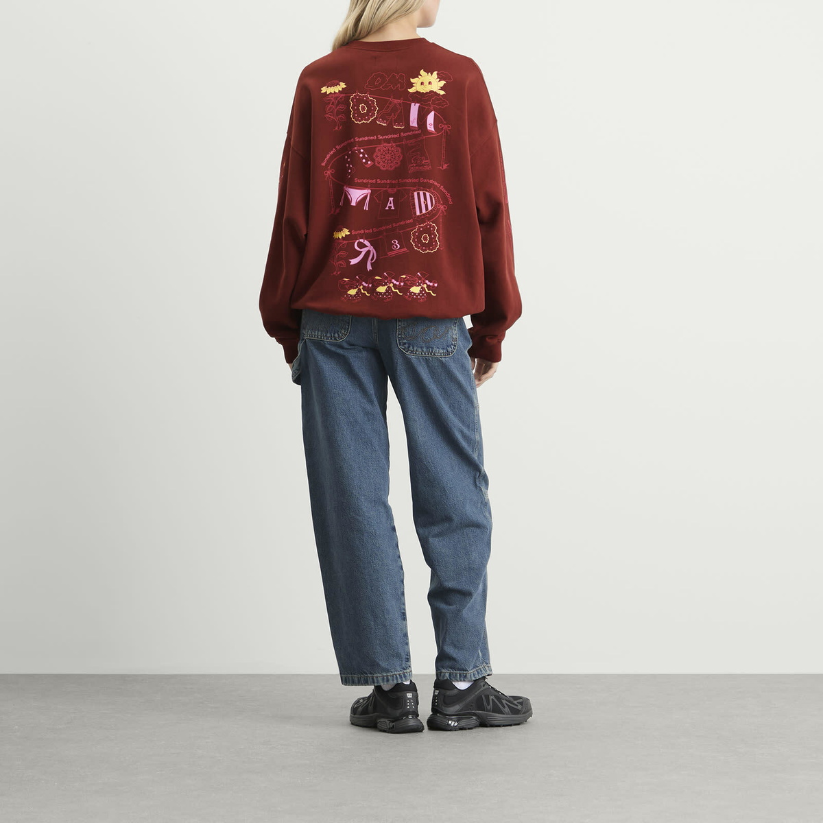 Damson Madder Women's Sundried Washing Line Hoodie in Brick