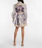 Zimmermann - Celestial floral linen and silk miniskirt
