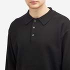 Uniform Bridge Men's Knitted Polo Shirt in Black
