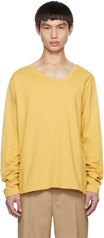Photo: Séfr Yellow Uneven Long Sleeve T-Shirt