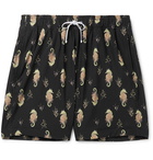 AMIRI - Mid-Length Printed Swim Shorts - Black