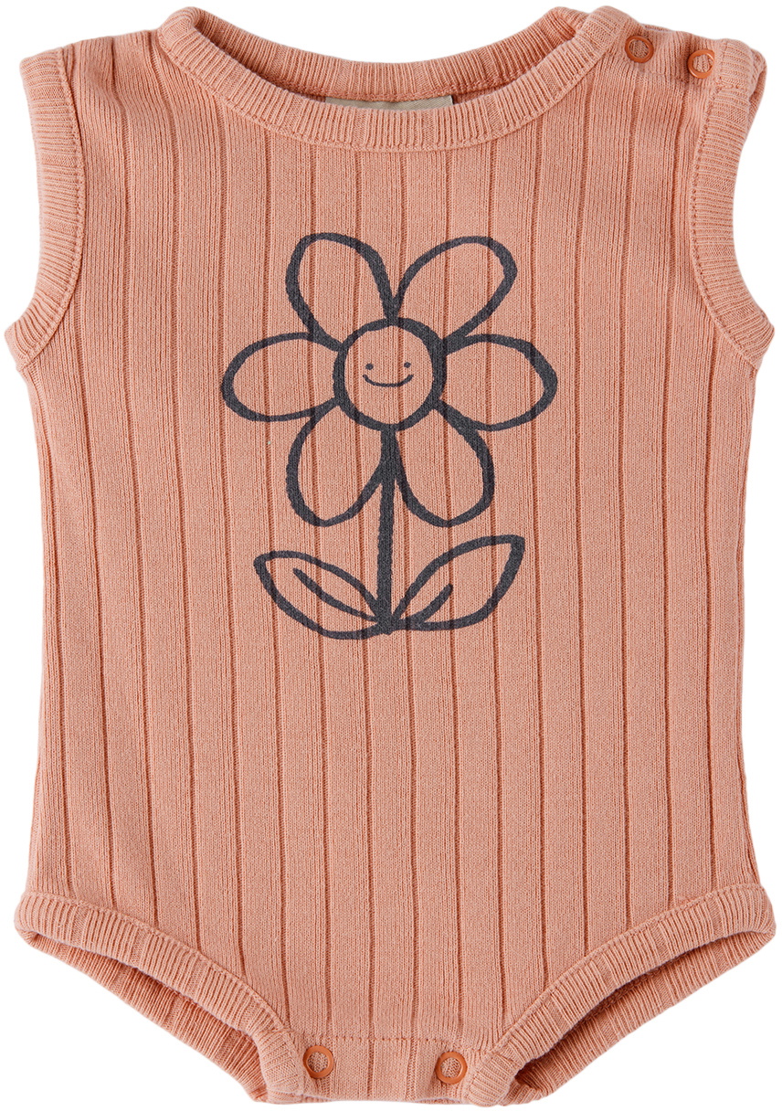 The Campamento Baby Pink Happy Flower Bodysuit