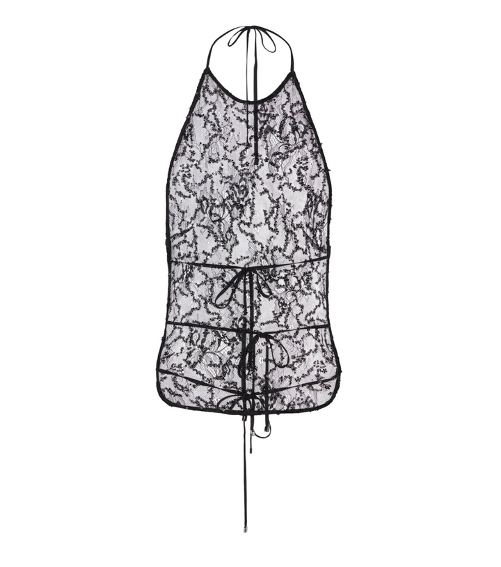 Photo: The Attico Sequined halterneck lace top
