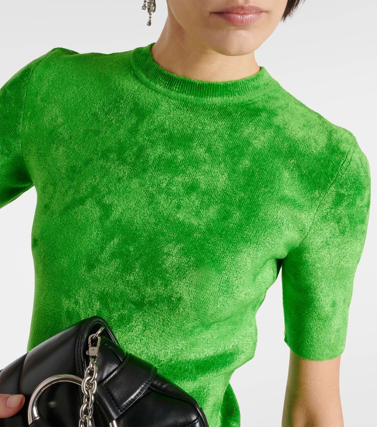 Gucci Crystal G ribbed-knit top Gucci