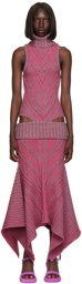 Paolina Russo Pink & Gray Warrior Maxi Dress
