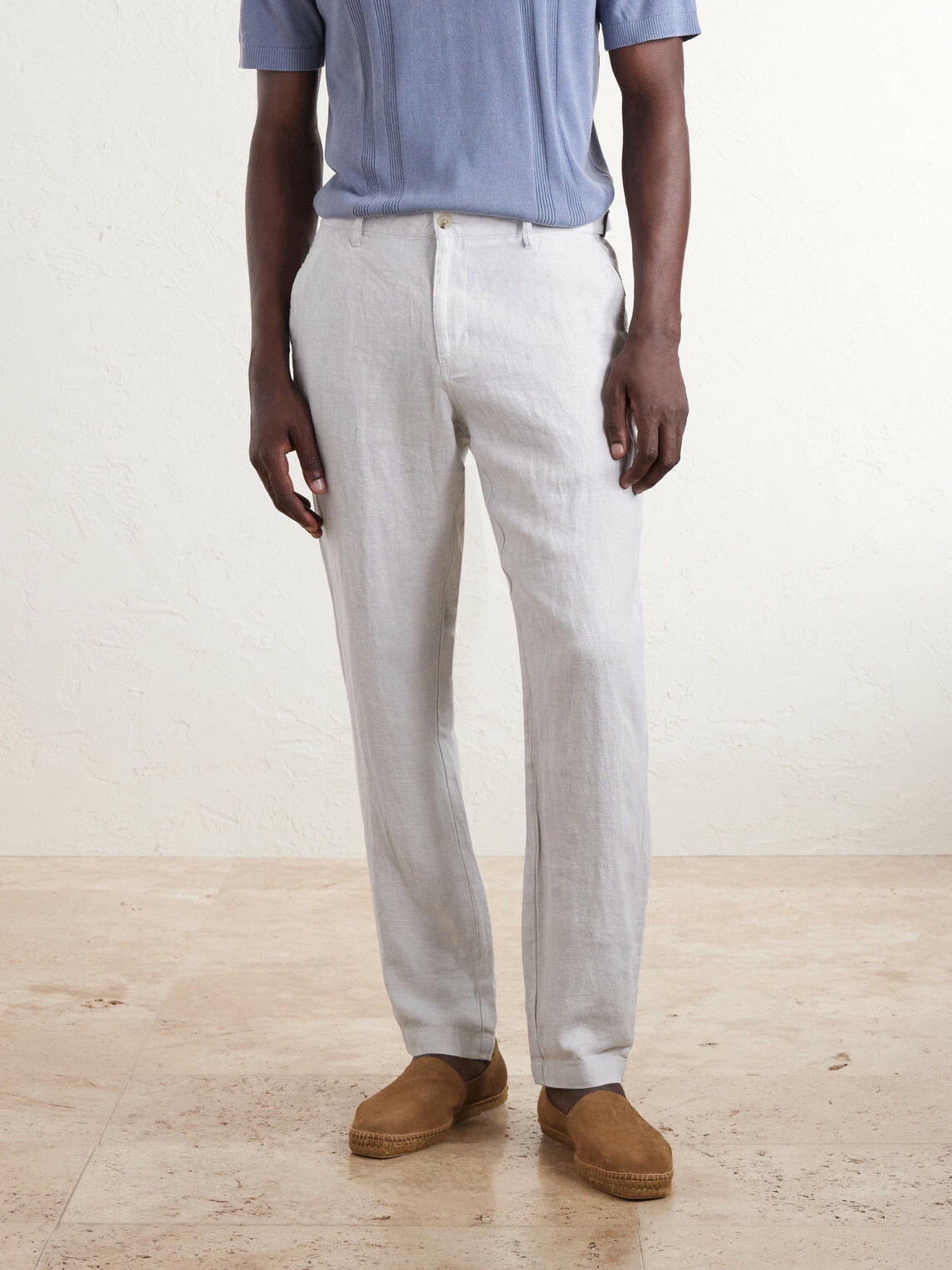 Onia - Straight-Leg Linen Trousers - Blue