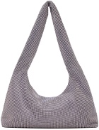 KARA Purple Crystal Mesh Armpit Bag