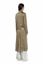 Diesel Trench coat in wrinkled satin - Jackets Womens in Brown