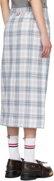 Thom Browne Gray & Off-White Beltloop Sack Midi Skirt