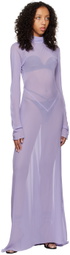 Maximilian Davis Purple Open Back Maxi Dress