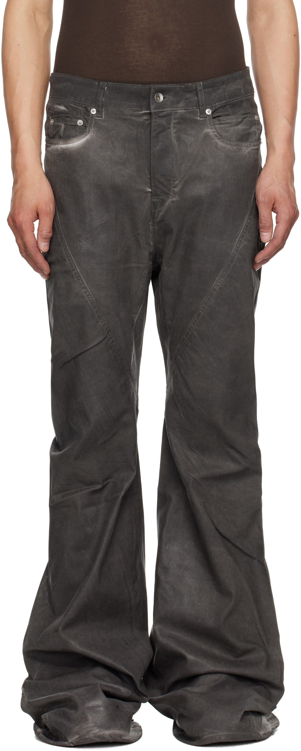 Rick Owens DRKSHDW Gray Hollywood Bias Bootcut Jeans Rick Owens