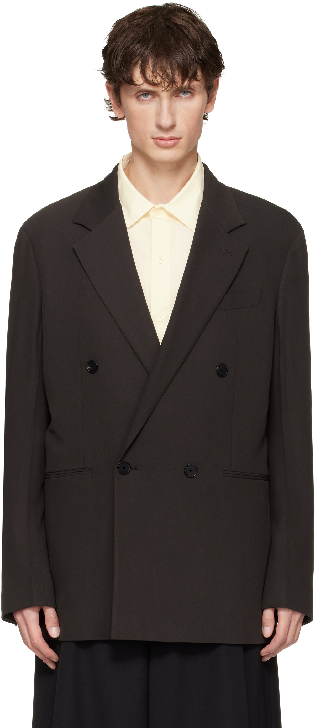 Lanvin Brown Double-Breasted Blazer