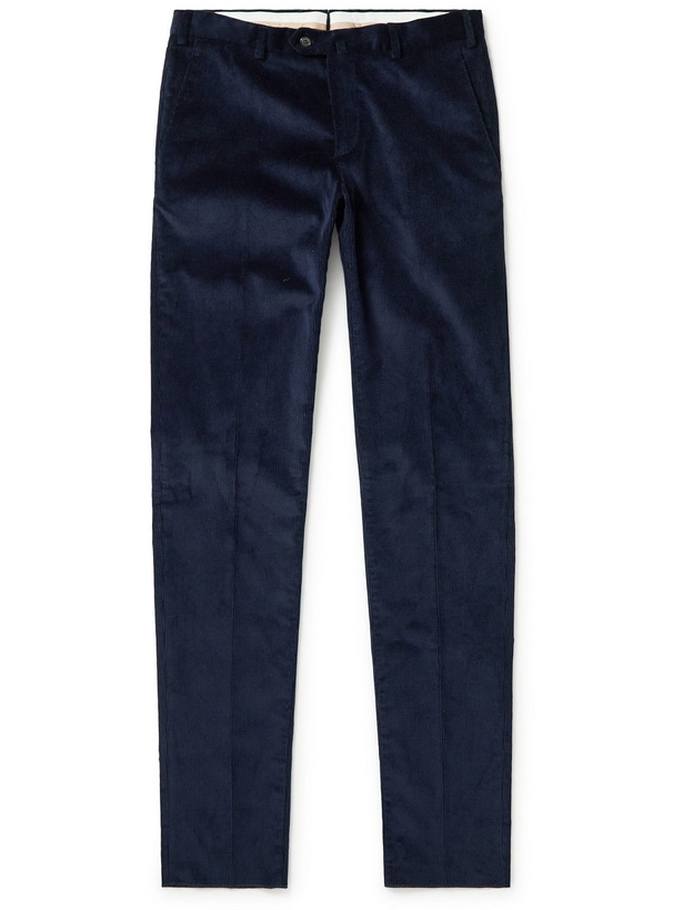 Photo: Loro Piana - Straight-Leg Cotton-Corduroy Trousers - Blue