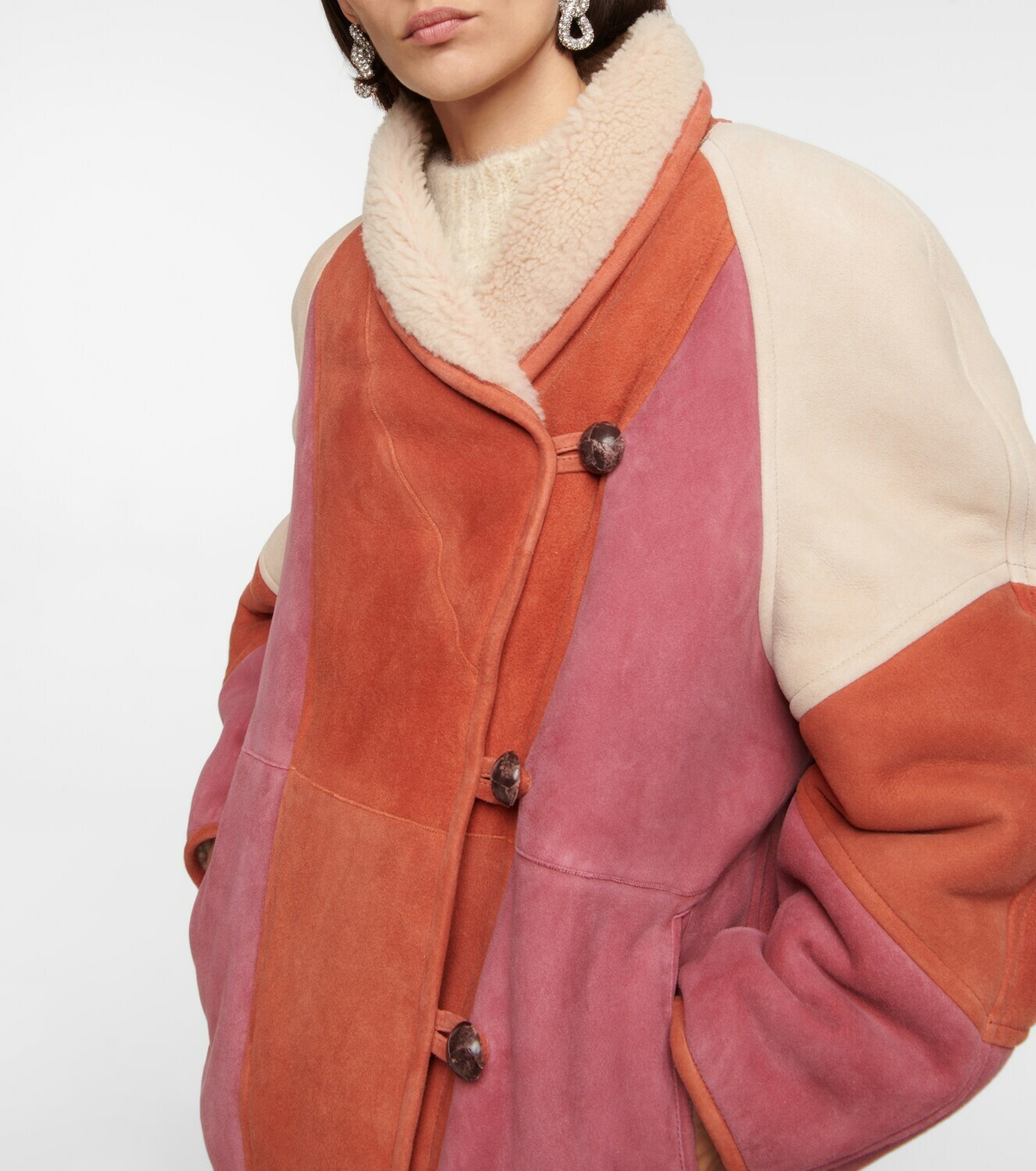 Marant Etoile Abeni shearling-lined suede jacket