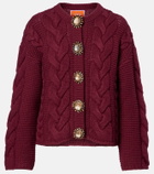 La DoubleJ Portrait embellished wool-blend cardigan