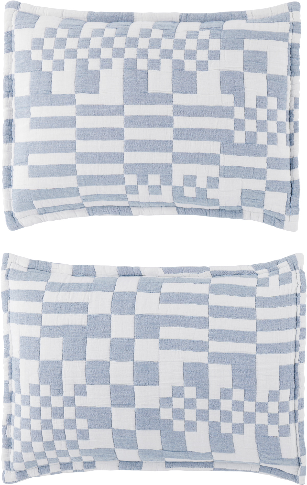Dusen Dusen White & Navy Check Bed Set, Full/Queen