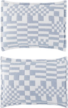 Dusen Dusen White & Navy Check Bed Set, Full/Queen