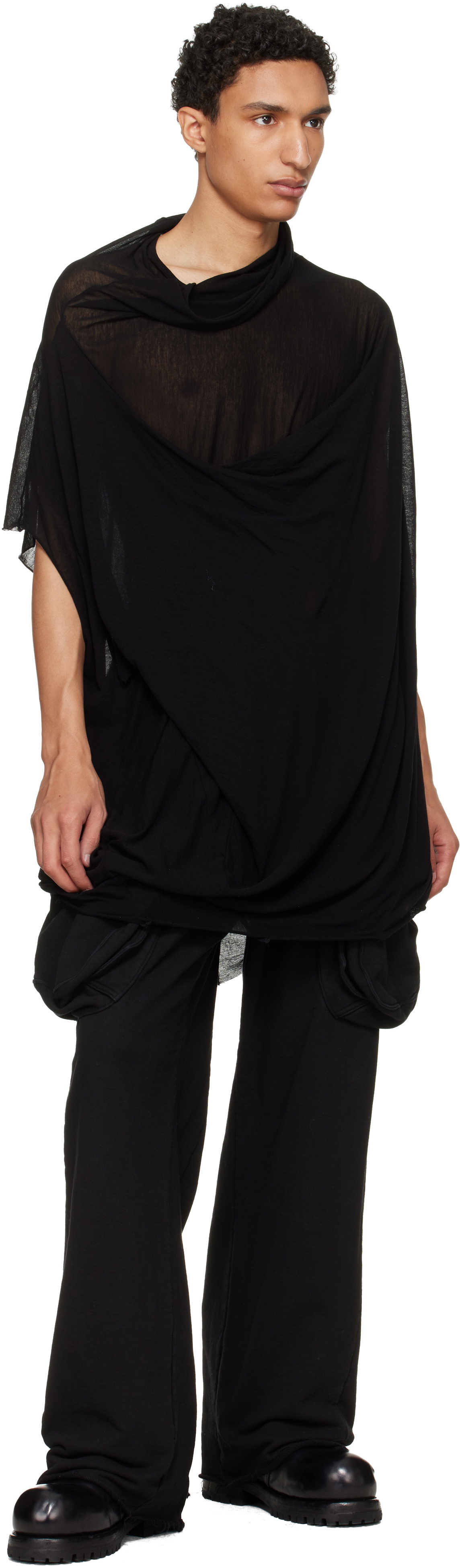 Julius Black Gasmask Wide Cargo Pants
