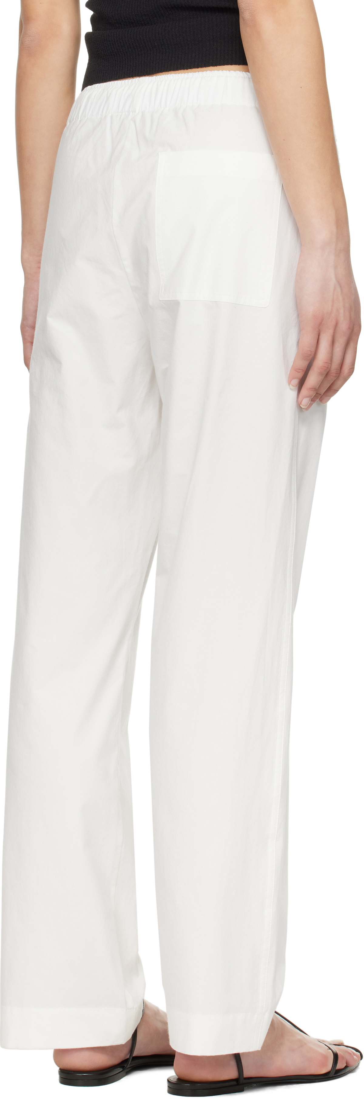 Nothing Written White Cotton Drawstring Trousers