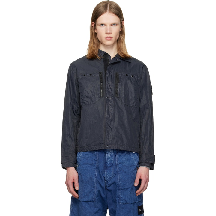 Photo: Stone Island Navy 1200020 Nylon Micro Twill Shirt