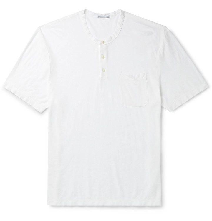 Photo: James Perse - Cotton and Linen-Blend Henley T-Shirt - White