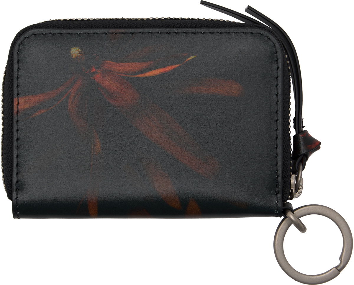 Dries Van Noten Black & Red Leather Card Holder