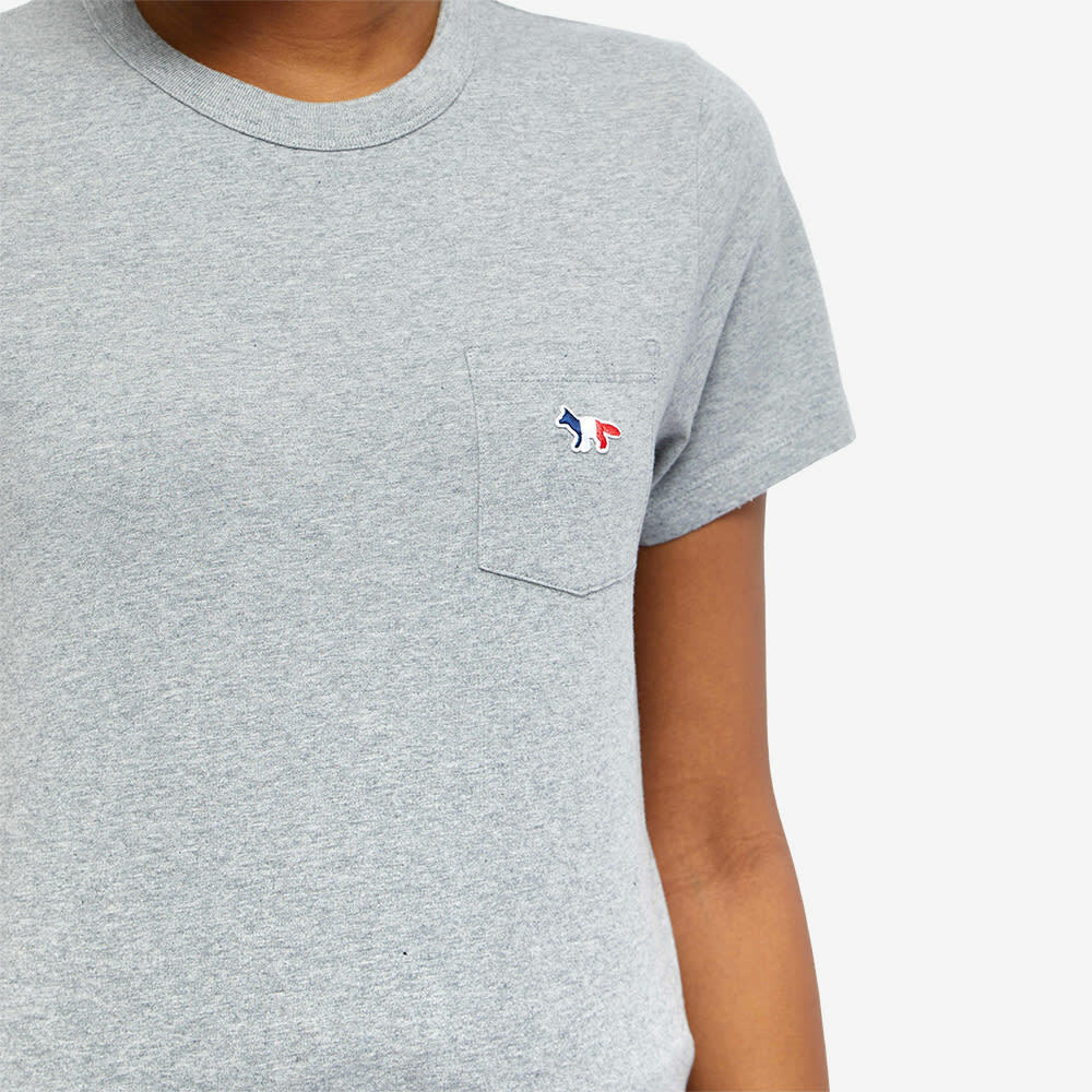 Maison Kitsuné Women's Tricolor Fox Patch T-Shirt in Grey