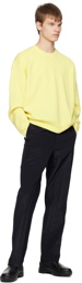 Solid Homme Yellow Rib Trim Sweater