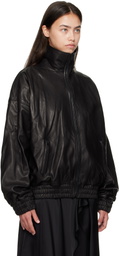 Acne Studios Black Zip Leather Jacket
